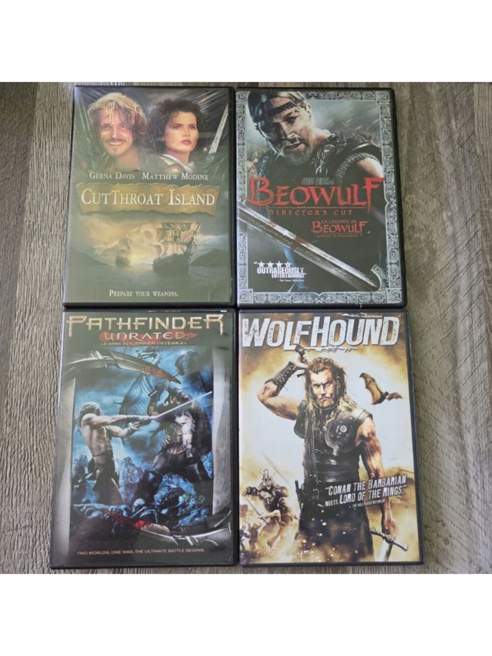 Cutthroat Island Beowulf Pathfinder Wolfhound DVD Lot Adventure Epic Action